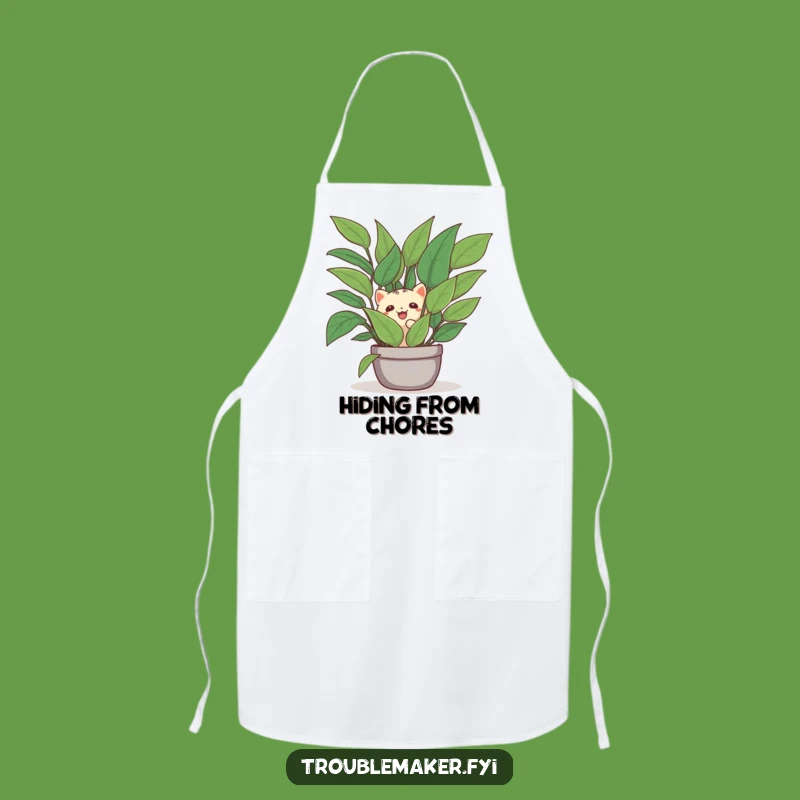 Funny Creature Plant Hider Apron - Hilarious Kitchen Gear for Shy Chefs