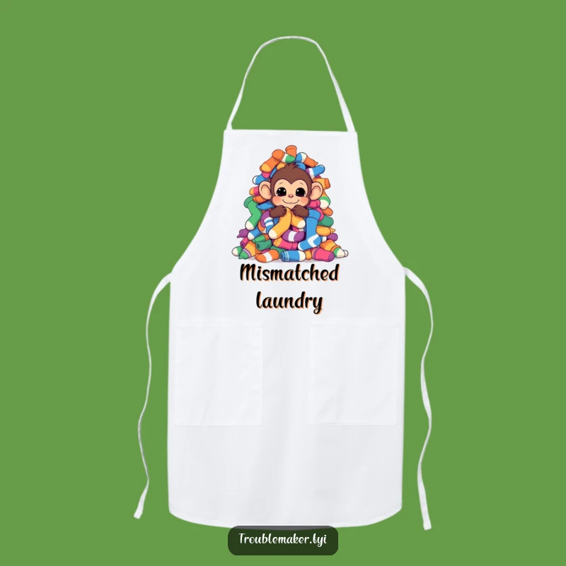 Funny Sock Hiding Monkey Apron: Cook Up Fun with This Laundry Day Gear