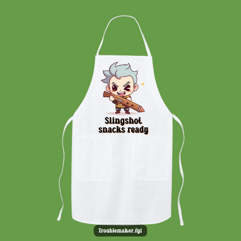 Funny Troublemaker Slingshot Apron a Hilarious Kitchen Accessory