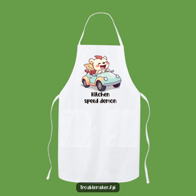 Funny Creature Toy Car Apron - Hilarious Kitchen Gear for Speedy Chefs