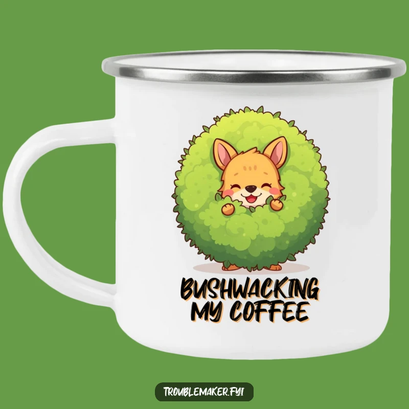 Funny Bush Hider Camping Mug: Outdoor Secrets with This Playful Animal