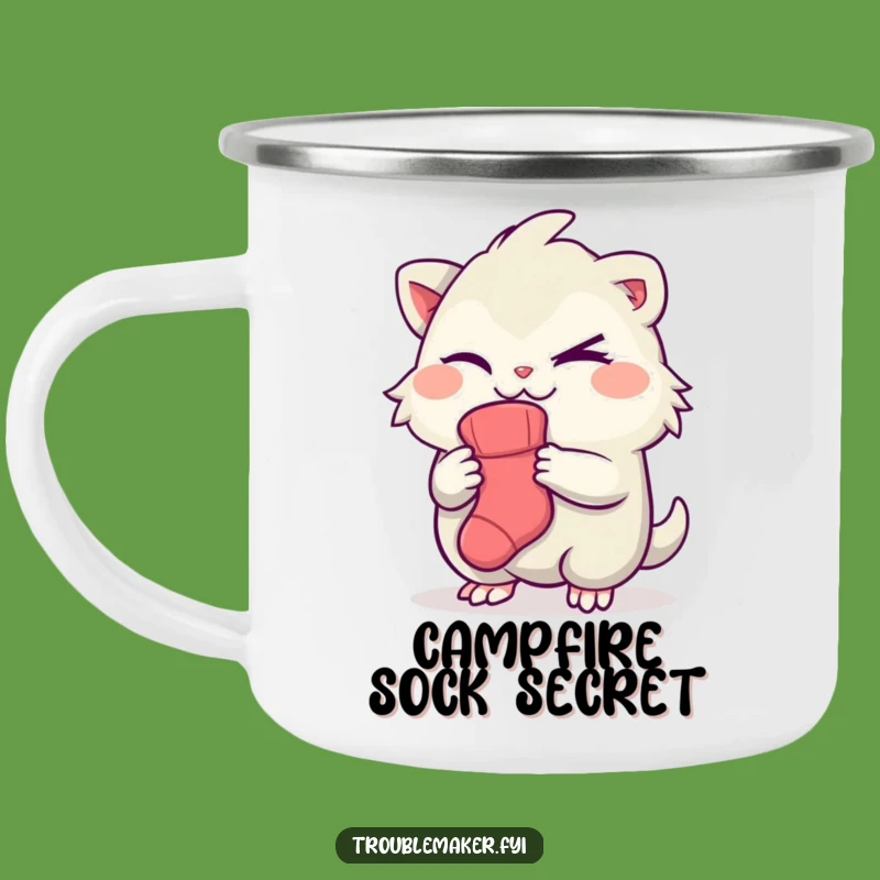 Funny Creature Sock Thief Camping Mug - Hilarious Outdoor Gear for Campfire Stories