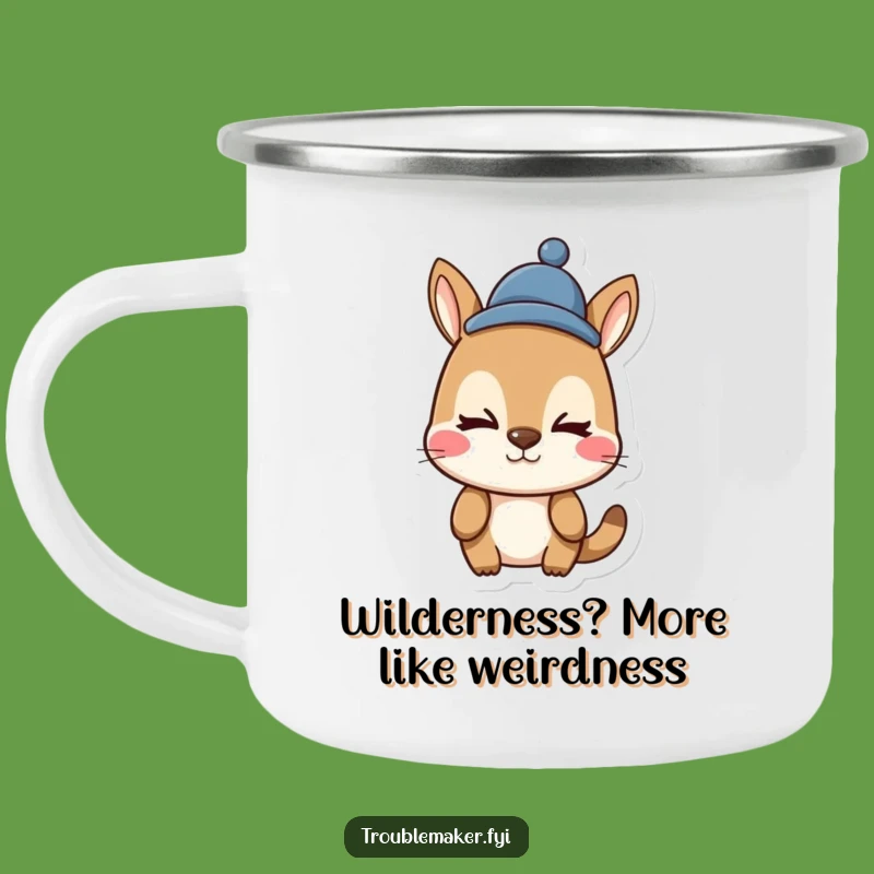 Funny Animal Camping Mug: Silly Face & Hat - Rugged Humor for Outdoor Adventures