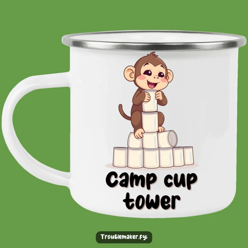 Funny Balance Monkey Camping Mug: Precarious Sips in the Wild