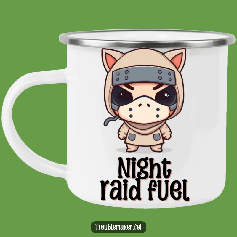 Funny Bandit Mask Wink Camping Mug a Hilarious Outdoor Companion