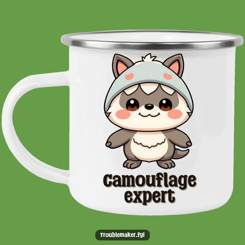 Funny Disguise Creature Camping Mug - Silly Expression Humor Camp Cup