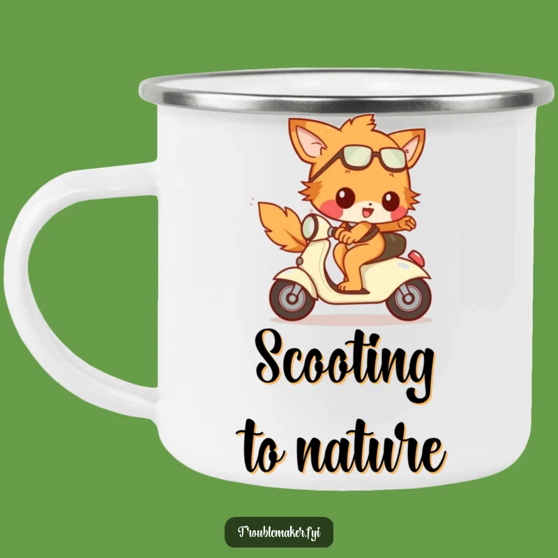 Funny Runaway Scooter Troublemaker Camping Mug: Adventure with Speed and this Animal Mug Gift