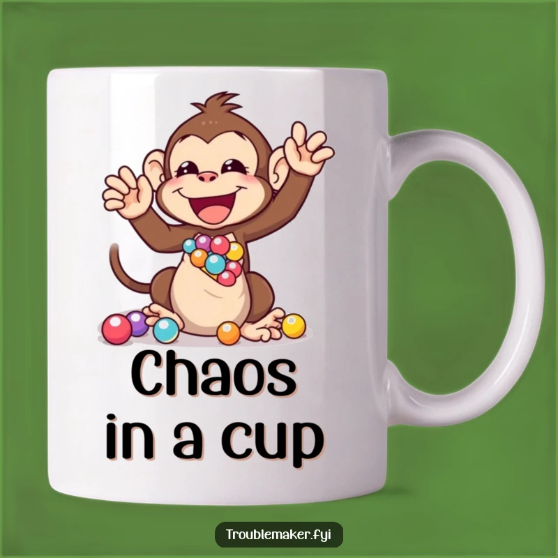 Funny Monkey Marbles Mug - Hilarious Primate Fun Gift for Playful Personalities!