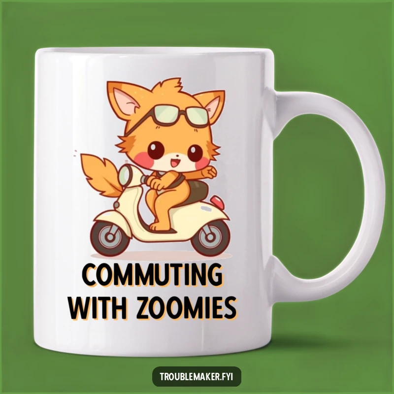 Funny Runaway Scooter Troublemaker Mug: A Hilarious Ride for Everyday Fun Gift