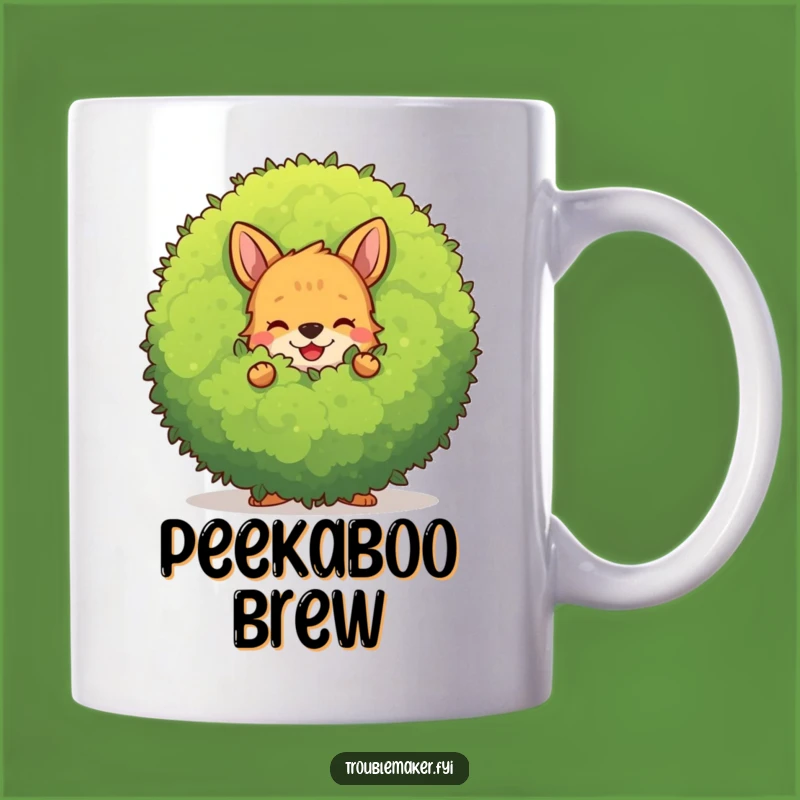 Funny Bush Hider Mug: Playful Animal's Secret Joke, Perfect Stealthy Gift
