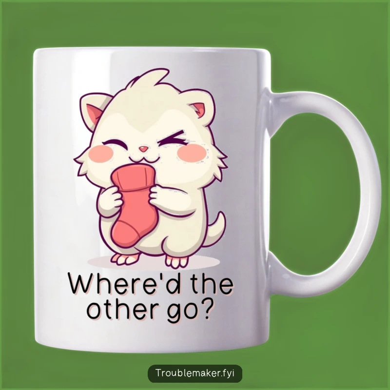 Funny Creature Sock Thief Mug - Hilarious Gift for Laundry Day Mystery Solvers