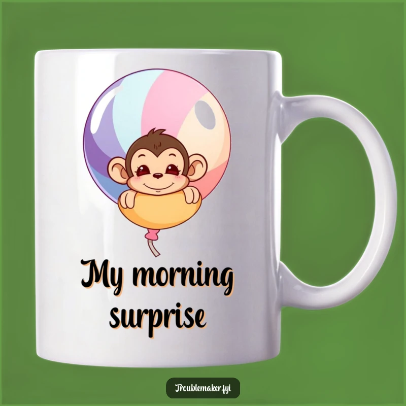 Funny Mischievous Monkey Balloon Mug - Adorable & Amusing Gift for Fun Lovers