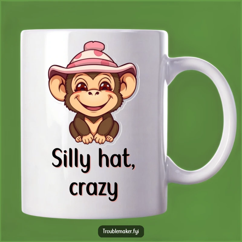 Funny Monkey Impish Smile Hat Mug - Hilarious Gift for Comical Characters