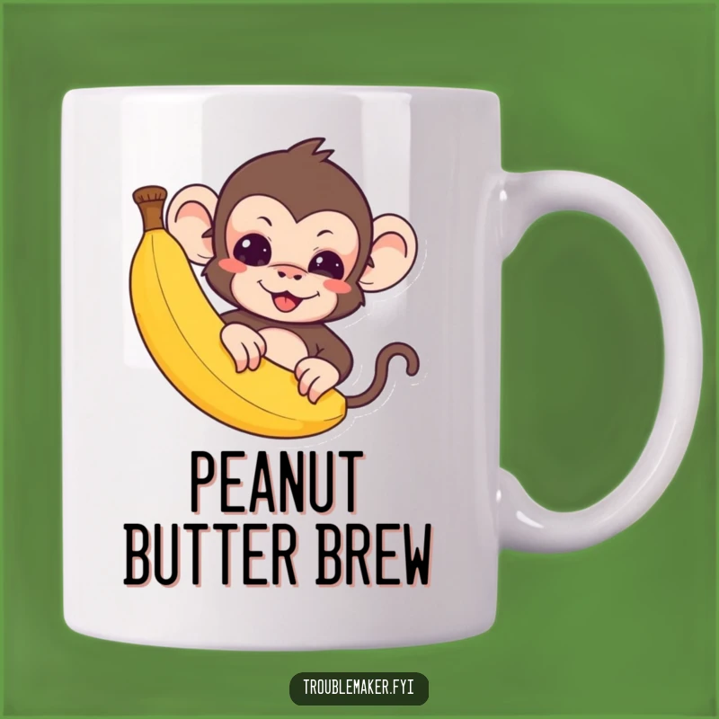 Funny Monkey Mug: Troublemaker Peeking Banana - Perfect Funny Gift!