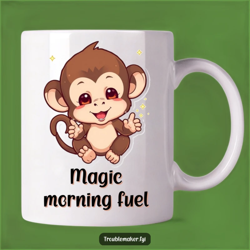 Funny Sparkle Monkey Mug: Mischievous Magic Primate Gift