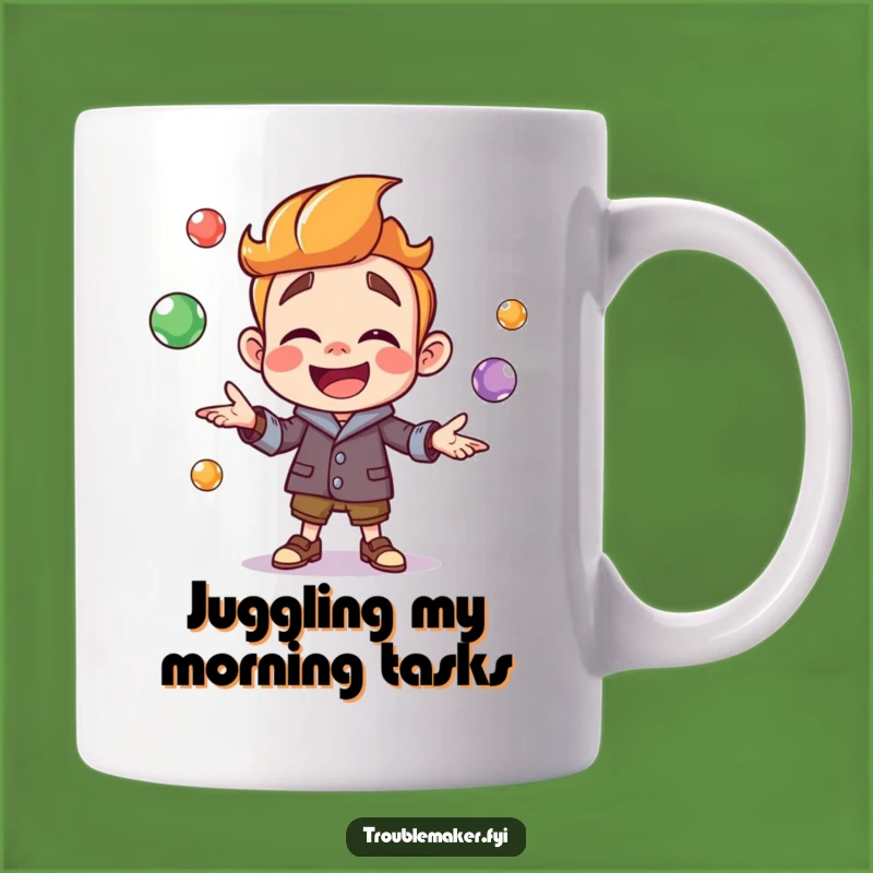 Funny Troublemaker Juggling Mug: Colorful Chaos, Perfect Playful Funny Gift