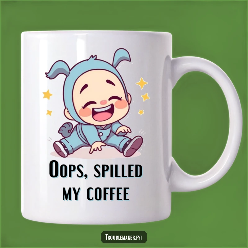 Funny Troublemaker Tripping Mug: Silly Character's Fall, Perfect Chaotic Funny Gift