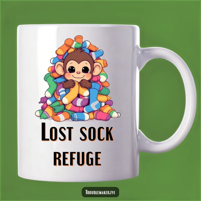 Funny Sock Hiding Monkey Mug: A Hilarious Character Gift for Laundry Day Smiles