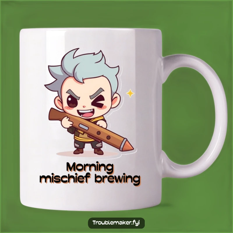 Funny Troublemaker Slingshot Mug a Hilarious Gift for Mischief Makers