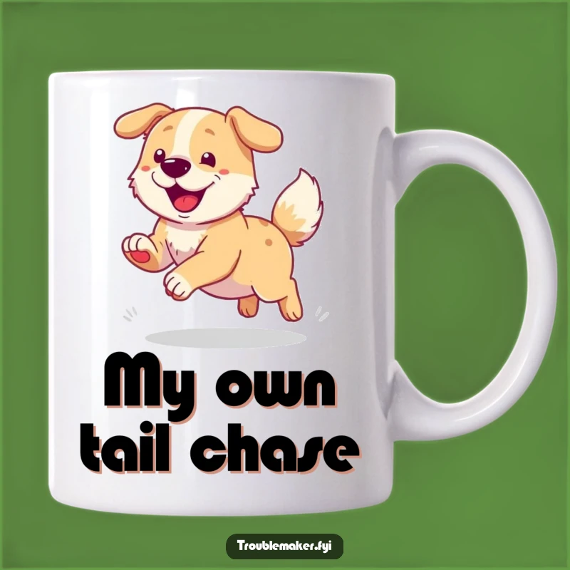 Funny Dog Chasing Tail Mug - Perfect Gift for Joyful Dog Lovers
