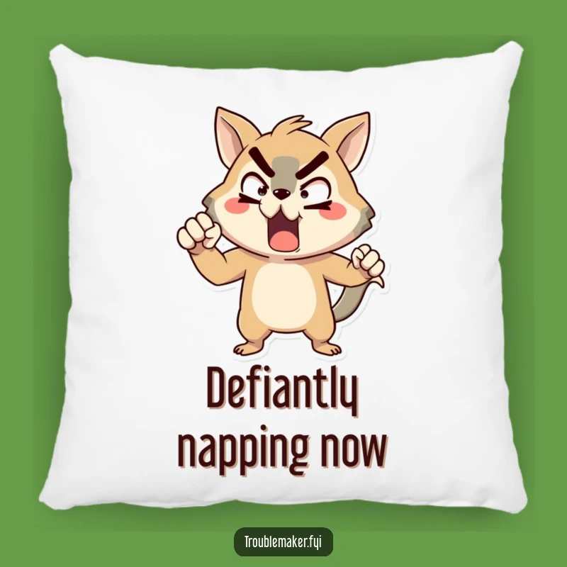 Funny Defiant Animal Pillow - Exaggerated Pose Comfort with a Side of Sass
