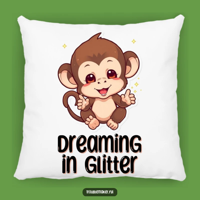 Funny Sparkle Monkey Pillow: Cozy Magic for Your Decor