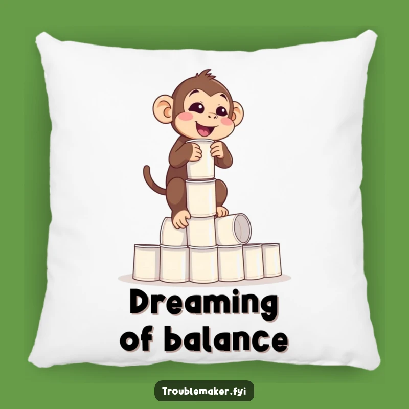Funny Balance Monkey Pillow: Cozy Comfort with a Wobbly Twist