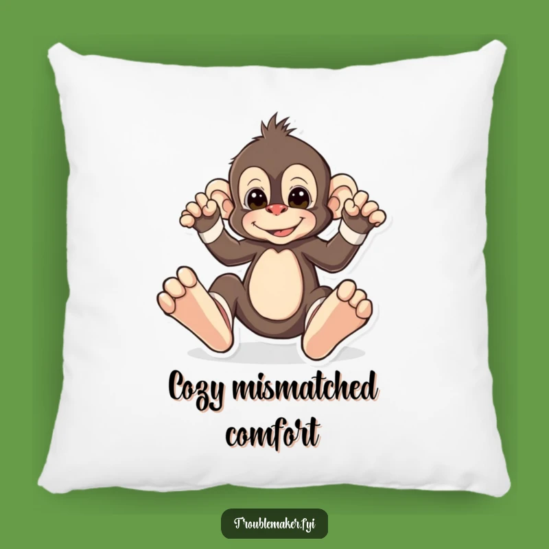 Funny Monkey Odd Socks Pillow - Snuggle Up with Hilarious Primate Comfort!