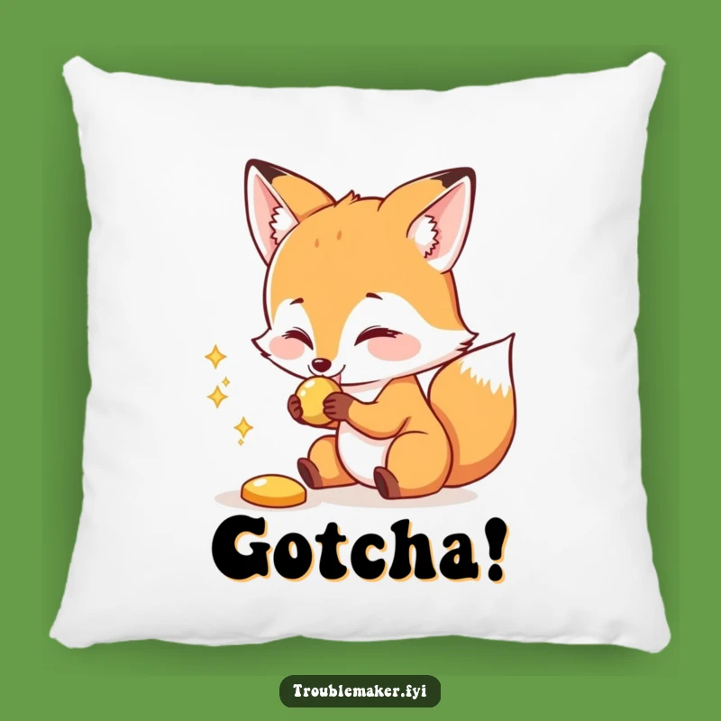 Funny Fox Pillow: Cozy Snatcher of Shiny Objects, Perfect Funny Gift
