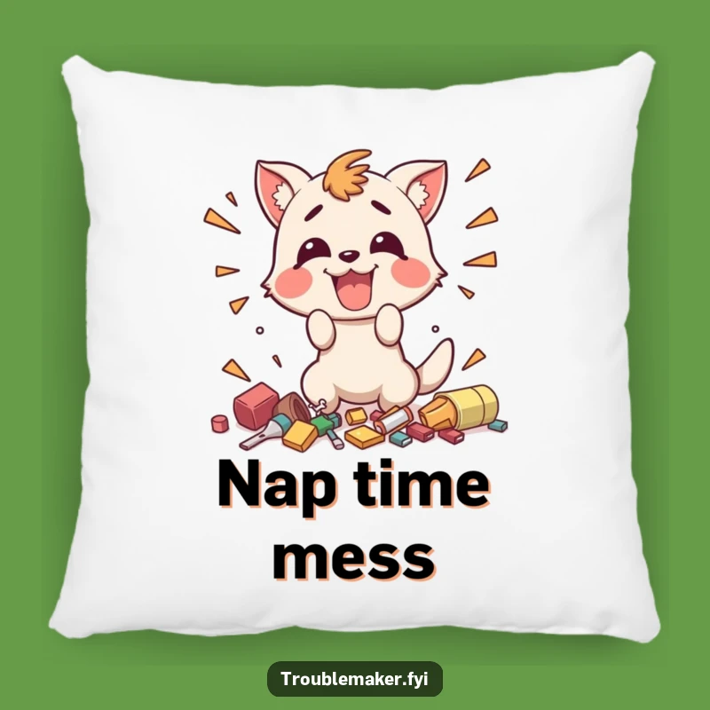 Funny Messy Troublemaker Pillow - Cozy Chaos, Perfect Funny Gift Cushion