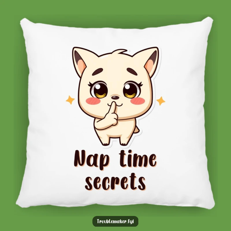 Funny Troublemaker Shush Pillow - Comfy & Hilarious Accent for Quiet Zones