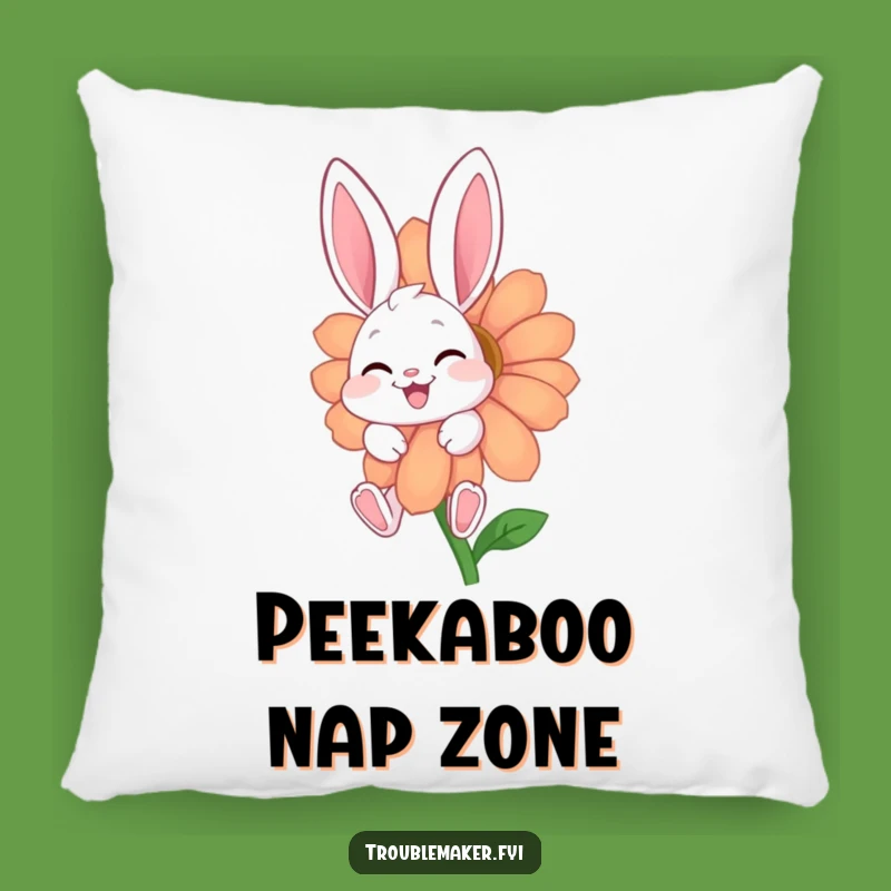 Funny Giggling Bunny Pillow: Cute Flower Character Cozy Cushion Gift
