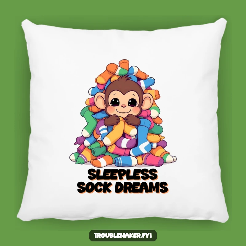 Funny Sock Hiding Monkey Pillow: Soft Comfort with a Laundry Day Twist
