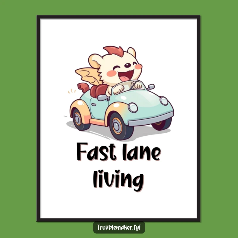 Funny Creature Toy Car Digital Art - Hilarious Printable Decor for Speed Lovers