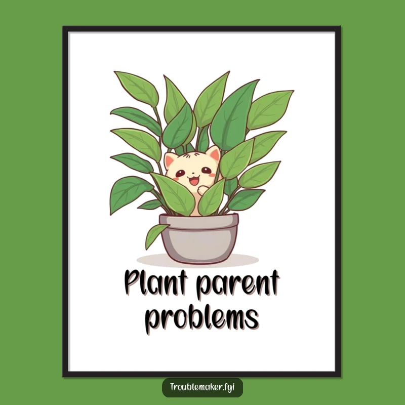Funny Creature Plant Hideaway Digital Art - Hilarious Printable Decor for Green Spaces