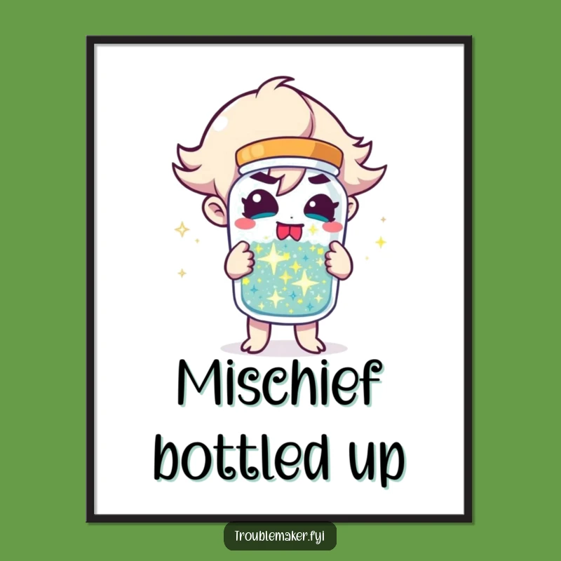 Funny Mischief Jar Digital Art: Instant Hilarious Decor for Sparkly Homes