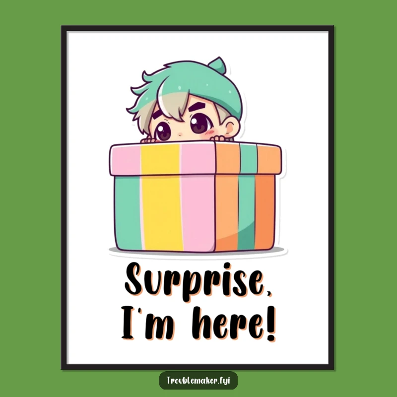 Funny Peeking Troublemaker Digital Art: Instant Hilarious Decor for Playful Homes