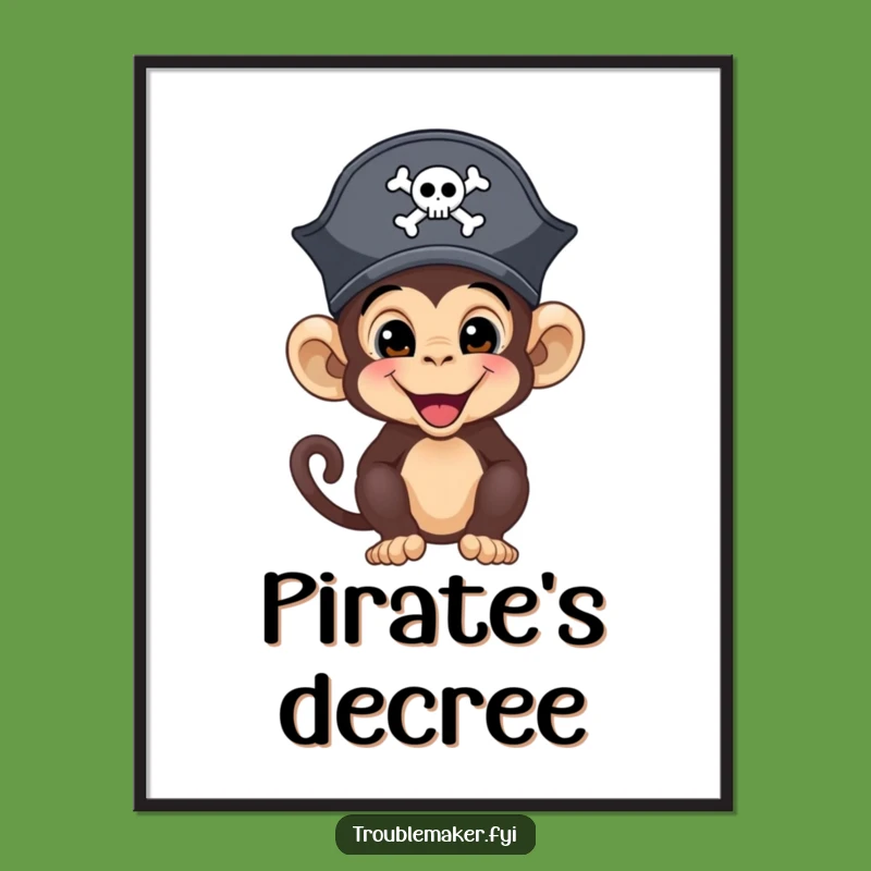 Funny Pirate Monkey Digital Art Print: Instant Mischief and Laughter for Your Walls
