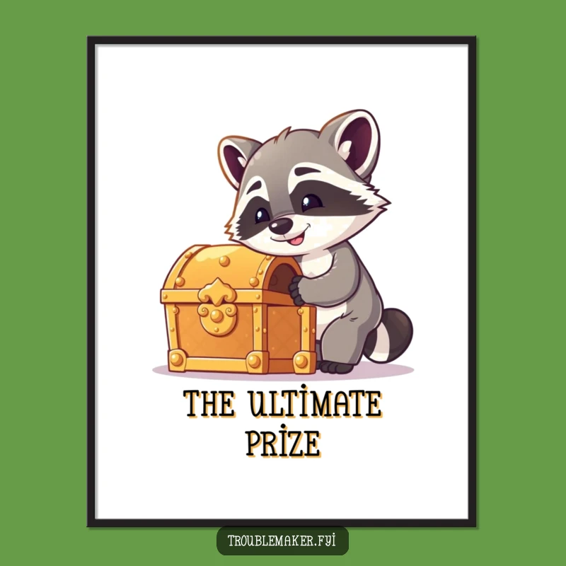 Funny Raccoon Digital Art - Cheeky Lockpick Print, Hilarious Wall Decor for Adventurous Spaces