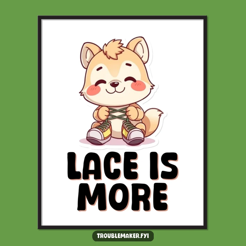 Funny Shoelace Sabotage Digital Print: Hilarious Animal Wall Art for Your Space