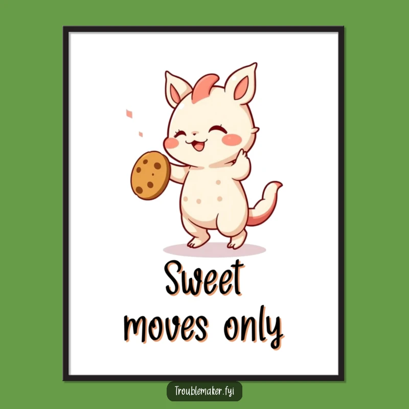 Funny Creature Cookie Dance Digital Art - Hilarious Printable Decor for Sweet Spaces