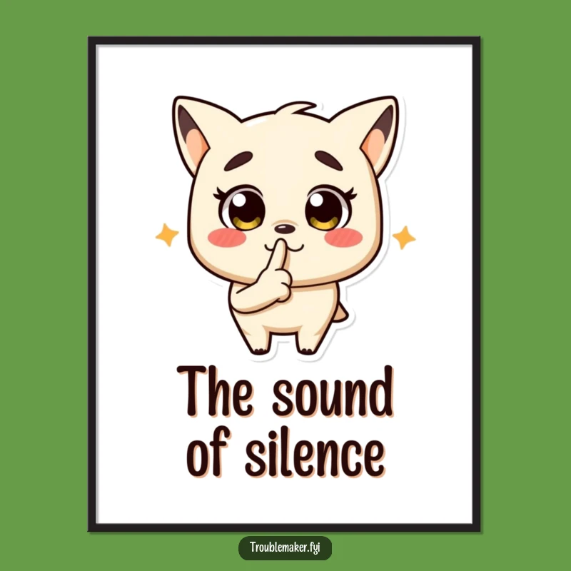 Funny Troublemaker Shush Digital Art Print - Hilarious Wall Art for Secret Keepers