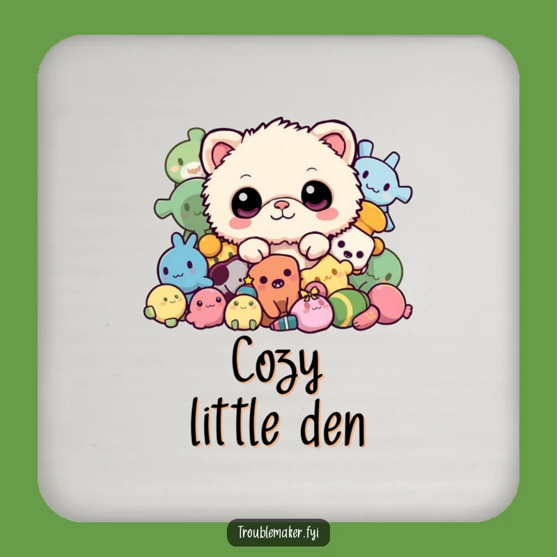 Funny Fuzzy Creature Coaster - Peek-a-Boo Toy Humor Drink Protector