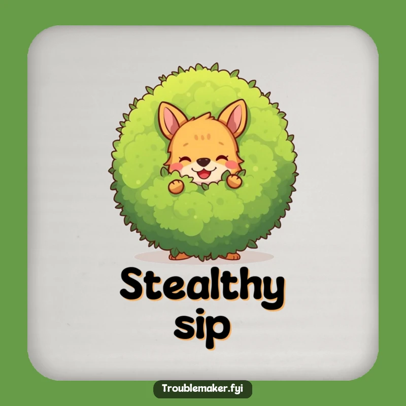 Funny Bush Hider Coaster Set: Protect Surfaces with Playful Animal Hiding