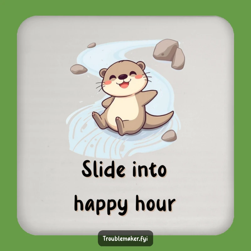 Funny Cheerful Otter Coaster Set: Sliding River Character Protection