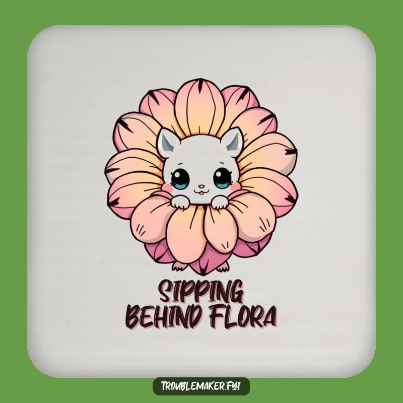 Funny Hidden Creature Flower Drink Coasters: Protect Surfaces with Adorable Art