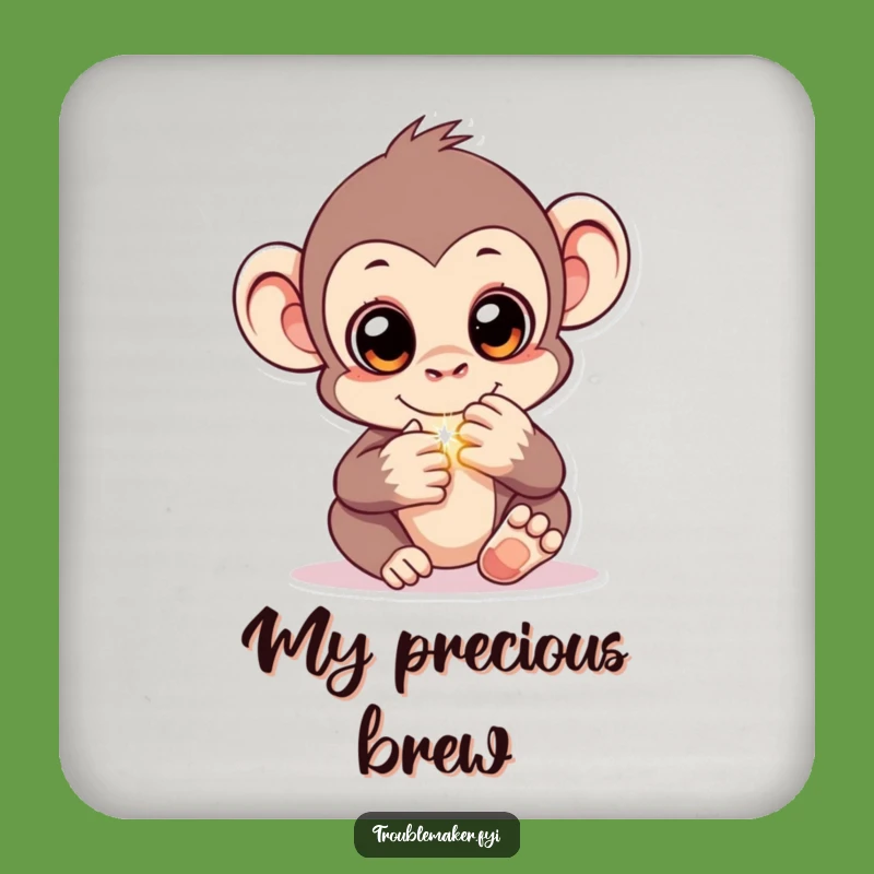 Funny Monkey Treasure Coaster - Protect Surfaces with Hilarious Primate Mystery!