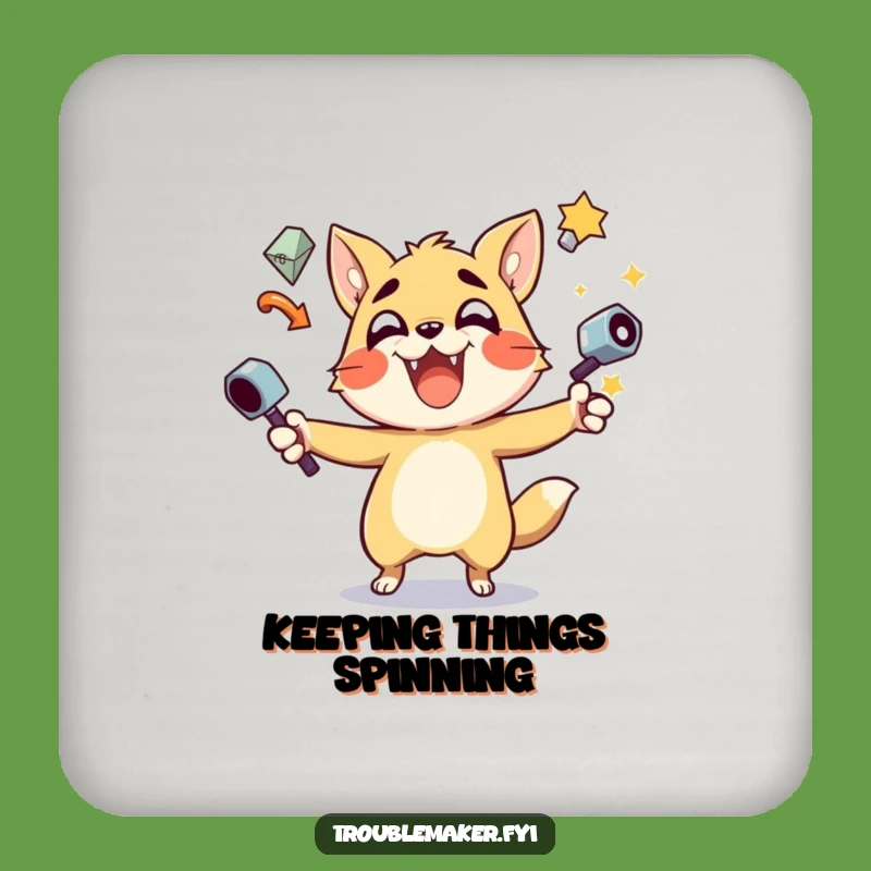 Funny Juggling Troublemaker Drink Coaster: Protect Surfaces with this Animal Coaster Gift