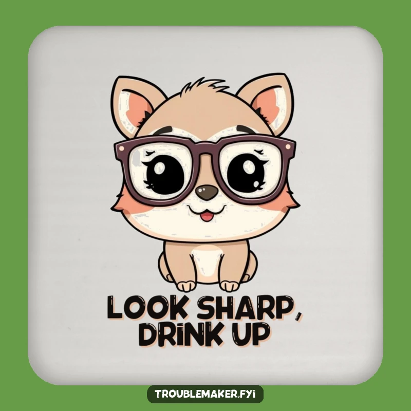Funny Winking Glasses Coaster Set: Protect Surfaces with Animal Playfulness