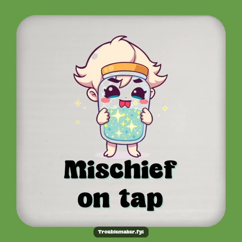 Funny Mischief Jar Coasters: Protect Surfaces with Sparkling Humor